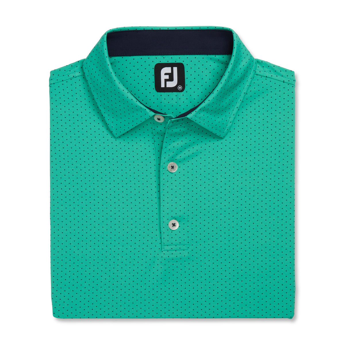 FootJoy Stretch Lisle Dot Print Self Collar Green/Navy  (M-XXL): $75.00