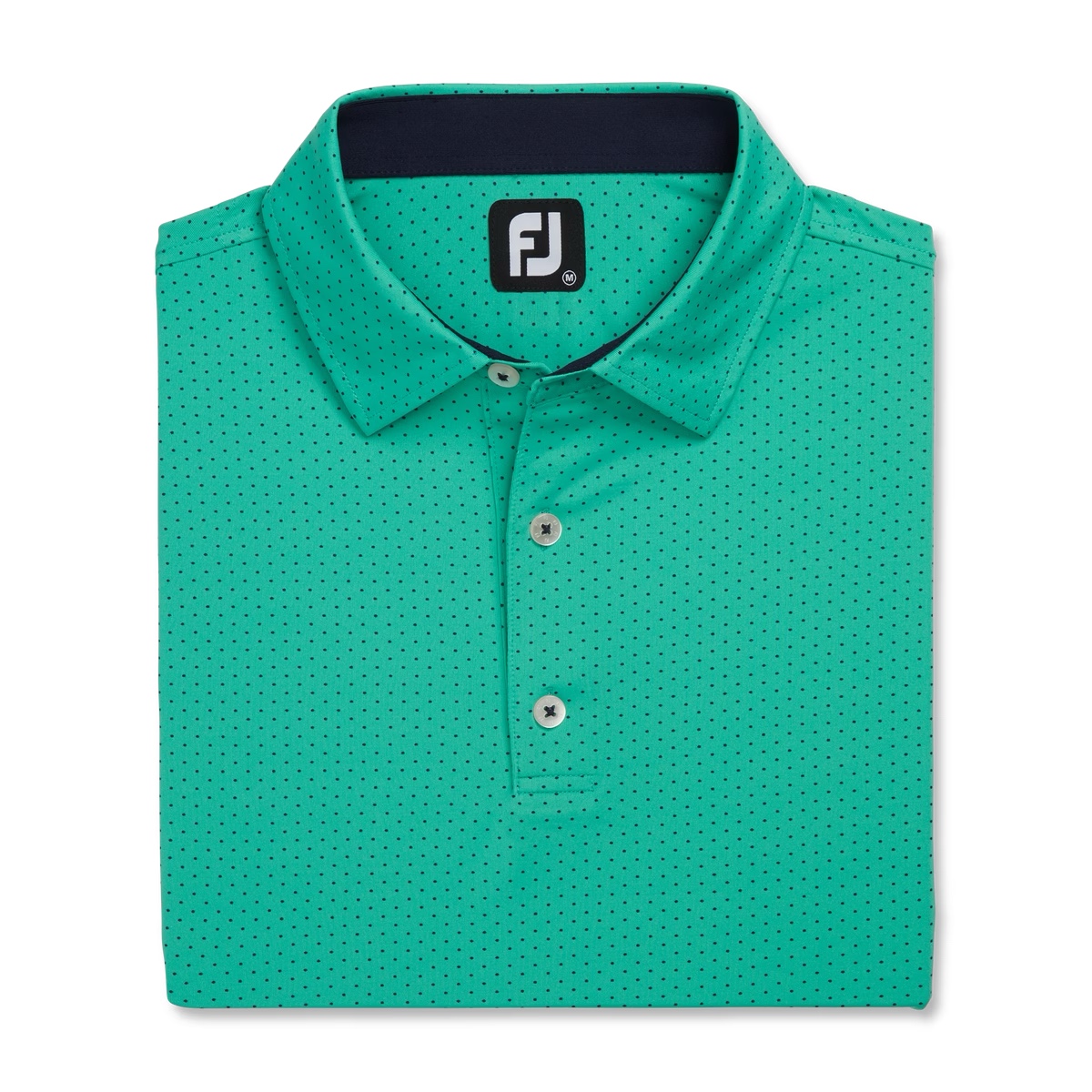 FootJoy Stretch Lisle Dot Print Self Collar Green/Navy  (M-XXL): $75.00 *Sale Price $60.00